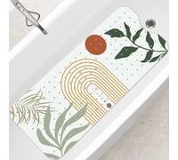 Alfombrilla antideslizante para baño Ibenzoa® de 100 x 40 cm: confort extra y masaje, ventosas potentes, sistema de drenaje de agua, PVC libre de BPA y sin olor, diseño bohemio para bañera/ducha