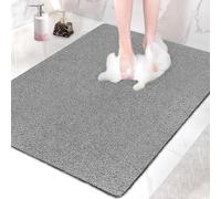 Alfombrilla antideslizante para ducha, 80 x 100 cm - Alfombrilla de seguridad extra grande con orificios de drenaje - Alfombrilla de PVC suave y cómoda con textura de lufa para masaje y antideslizante