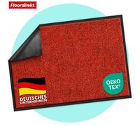 Alfombrilla antideslizante para interiores, marca Floordirekt, modelo Rhine, ideal para la entrada, atrapa la suciedad, lavable, disponible en varios tamaños y colores, color rojo, dimensiones: 135 x 