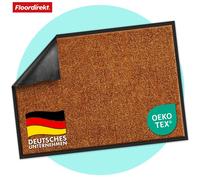 Alfombrilla antideslizante para interiores y exteriores, marca Floordirekt, modelo Rhine, ideal para la entrada, lavable, disponible en varios tamaños y colores, color marrón, dimensiones: 120x300 cm
