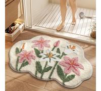 Alfombrilla antideslizante suave con estampado floral, 50x80 cm