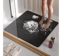 Alfombrilla antideslizante Unyqoos® de 68x68 cm para ducha y bañera – Textura de lufa de PVC, con orificios de drenaje, base antideslizante, cortable