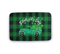 Alfombrilla Baño Camioneta Friends Shamrock A Cuadros De Búfalo Alfombra Baño Secado Rápido Felpudo Entrada Resistente Felpudo para Inodoro Oficina Bañera 40X60Cm