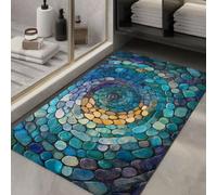 Alfombrilla de baño antideslizante de diatomita para suelo de ducha (3 80 x | Textura de barro de diatomeas suave, respaldo antideslizante, tamaño de 40 x 60 cm, colores azul gris, seguridad en el baño