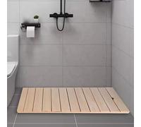 Alfombrilla de Baño Impermeable,Alfombrilla de Ducha de Madera Resistente,Tarima para Ducha Barniz Rectangular,Alfombra y Felpudo,Fácil de Limpiar y Transportar,para Spa,Sauna (50x75cm/20x30in)