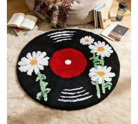 Alfombrilla de baño retro con estampado floral, 60 cm, antideslizante para el baño