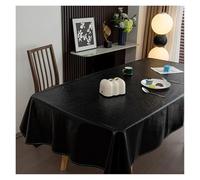 Alfombrilla De Escritorio Cuero Manteles rectangulares de cuero encerado con aceite for banquetes hotel, mantel cena suave y lavable(Black,140x180cm)