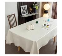 Alfombrilla De Escritorio Cuero Manteles rectangulares de cuero encerado con aceite for banquetes hotel, mantel cena suave y lavable(White,140x180cm)