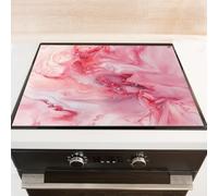 Alfombrilla de silicona para estufa de cristal, color rosa hermoso, tapete para estufa eléctrica, 28 x 20 pulgadas, resistente al calor, cubierta de quemador de gas de vidrio