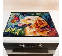 Alfombrilla de silicona para estufa de vidrio, color agua colorida, cubierta de estufa eléctrica, 28 x 20 pulgadas, resistente al calor, cubierta de quemador de gas, protector superior de estufa de