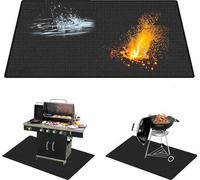Alfombrilla de silicona para parrilla plegable - 100 x 150 cm - resistente al calor hasta 1800 grados Celsius - protección para el suelo - alfombrilla para barbacoa - base resistente al fuego