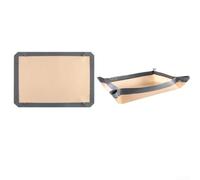 Alfombrilla de silicona reutilizable para hornear, bandeja extra grande para pizza, pasta, azúcar, antiadherente, para superficie, fácil de limpiar, 42 x 29,5 cm (30 x 21 cm, gris)
