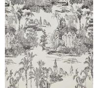 Alfombrilla en blanco y , autoadhesiva, de 44 x 500 cm, con estampado tropical de cocoteros para pared