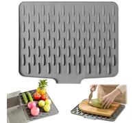 Alfombrilla Escurreplatos de Silicona, Plegable Alfombrilla Escurreplatos con Salida de Drenaje, Antideslizante, Alfombra Escurreplatos para Fregaderos de Cocina, Encimeras de Baño,40 x 32,5 cm