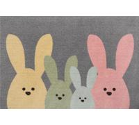 Alfombrilla Hanse Home, diseño "Familia de conejos", ideal para Pascua, fácil de limpiar, resistente y de colores vivos. Dimensiones: 40x60 cm