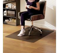 Alfombrilla Homcom para Silla de Oficina 120X90Cm, Rectangular, Cojín Protector de Plástico Antideslizante Negro