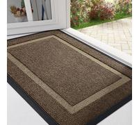 Alfombrilla Ibenzoa® para interior y exterior: resistente, antideslizante y lavable, fabricada en goma y poliéster, de 43x76 cm, color marrón, protege contra la suciedad y la humedad