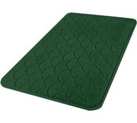 Alfombrilla para baño Unyqoos® Urban Living, color verde oscuro, con espuma viscoelástica, 50 x 80 cm, antideslizante, absorbente, con estampado de nubes