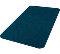 Alfombrilla para baño Unyqoos® Urban Living, con espuma viscoelástica, color azul oscuro, 50 x 80 cm, rectangular, antideslizante, suave y cálida al tacto, con diseño de nubes