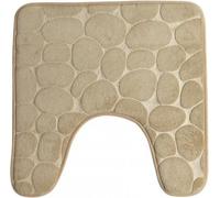 Alfombrilla para inodoro Unyqoos® Urban Living, fabricada con espuma viscoelástica, suave, con abertura, antideslizante, color beige, 49 x 49 cm