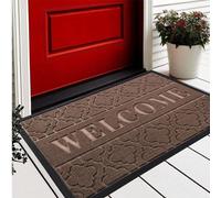 Alfombrilla para pies y para atrapar la suciedad, marca Ibenzoa®, fabricada en polipropileno, antideslizante y lavable. Cuenta con una base de goma, un borde de goma grueso, y ranuras con la inscripci