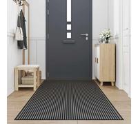 alfombrilla para puerta, diseño a rayas, color y gris, 115 x 400 cm