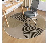 Alfombrilla redonda para silla de oficina, 120 x 120 cm, con estampado de arcoíris