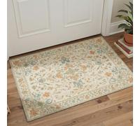 Alfombrilla vintage lavable, rectangular, de 60x90 cm, color vainilla