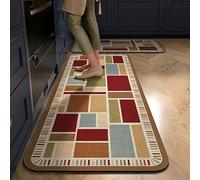 Alfombrillas Antideslizantes Para Cocina De 60X90+60X180Cm, Con Rayas Y Cuadros. Alfombras Largas Lavables Con Base De Goma, Estilo Vintage, Ideales Para Zonas De Fregadero, Pasillos Y Entradas.