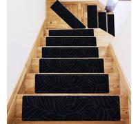 Alfombrillas autoadhesivas antideslizantes para peldaños de madera, seguridad en interiores, paquete de 7 unidades de 21.6 x 7.4 pulgadas, poliéster antideslizante, fácil de despegar para niños
