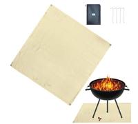 Alfombrillas para Brasero Portátil Reutilizable antitérmica Antideslizante | Alfombrilla cuadrada para pozo de Terraza patio jardín césped BBQ cocina exterior tailgating