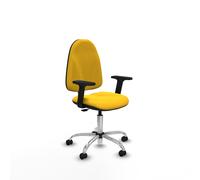 Algarra cp similpiel amarillo brazos 2d base cromada ruedas autofrenan