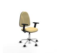 Algarra cp similpiel crema brazos 2d base cromada ruedas autofrenantes