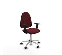 Algarra cp similpiel granate brazos 2d base cromada ruedas autofrenant