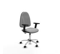 Algarra cp similpiel gris claro brazos 2d base cromada ruedas autofren