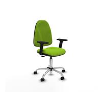 Algarra cp similpiel pistacho brazos 2d base cromada ruedas autofrenan