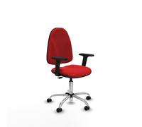 Algarra cp similpiel rojo brazos 2d base cromada ruedas autofrenantes