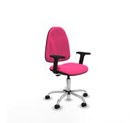 Algarra cp similpiel rosa brazos 2d base cromada ruedas autofrenantes