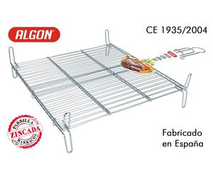 Algon Bbq Parrilla Barbacoa 50x50cm Doble Zincada