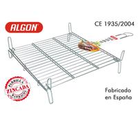 Algon Bbq Parrilla Barbacoa Doble Zincada 45x45cm