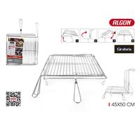 Algon Bbq Parrilla BBQ Giratoria Cromada 45x50