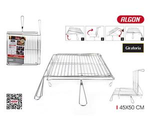 Algon Bbq Parrilla BBQ Giratoria Cromada 45x50