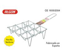 Algon Bbq Parrilla para Verduras 9Uts. 26x55cm Zinc