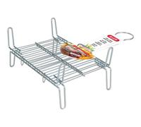 Algon - Parrilla Barbacoa 25x30cm Doble Zincada - Resistente y Duradera, Fácil de Limpiar y Mantener, Versátil para Uso en Exteriores, Portátil y Compacta