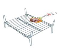 Algon | Parrilla Barbacoa 30x35 Acero Inoxidable Zincado Gris Metalizado con Cierre de Seguridad - Parrilla Ideal para Asar Carnes y Verduras Resistente y Duradera para Exterior
