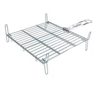 Algon Parrilla barbacoa 40x40 Acero inoxidable zincado gris metalizado cierre de seguridad