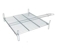 Algon - Parrilla Barbacoa 40x45cm Doble Zincada - Resistente, Duradera y Fácil de Limpiar - Ideal para Exteriores, Portátil y Compacta