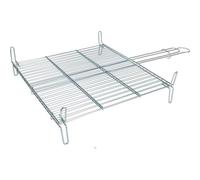 Algon - Parrilla Barbacoa 40x45cm Doble Zincada - Resistente, Duradera y Fácil de Limpiar - Ideal para Exteriores, Portátil y Compacta
