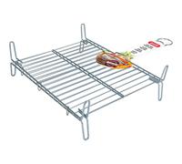 Algon - Parrilla Barbacoa Doble Zincada 35x40cm - Resistente y Duradera - Fácil de Limpiar - Versátil para Exteriores - Portátil y Compacta