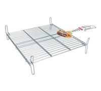 Algon - Parrilla Barbacoa Doble Zincada 50x50 cm - Resistente y Fácil de Limpiar - Versátil para Exteriores - Portátil